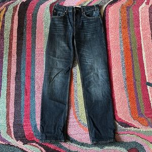 Straight leg dark wash blue jeans from Zara!